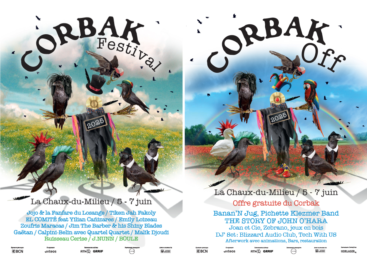 Les affiches du Corbak Festival et Corbak Off